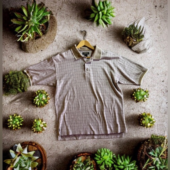 Vintage BOGARI STUDIO/Designed in Italy—Blue & Tan Polo Size XL - Picture 3 of 16